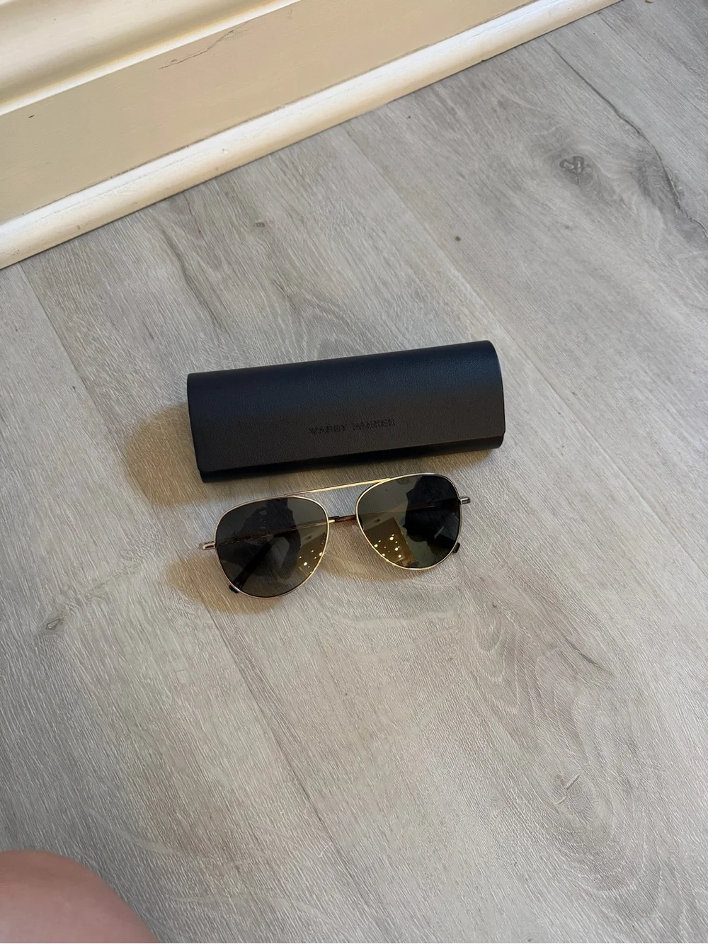 Prescription Aviator Sunglasses with Case - Black Lenses